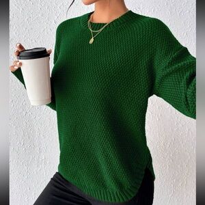 Drop shoulder sweater